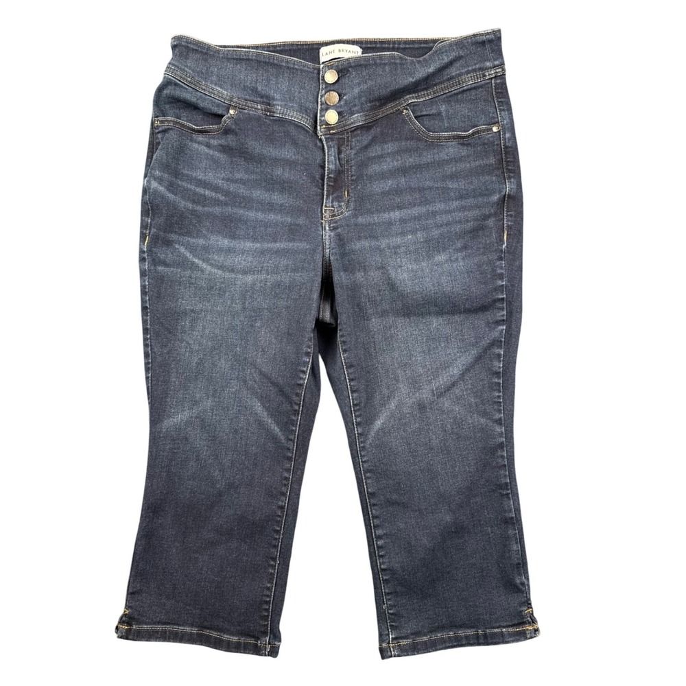 Lane Bryant‎ Women's Dark Wash High Rise Jeggings Pedal Pusher Capri Jeans 165